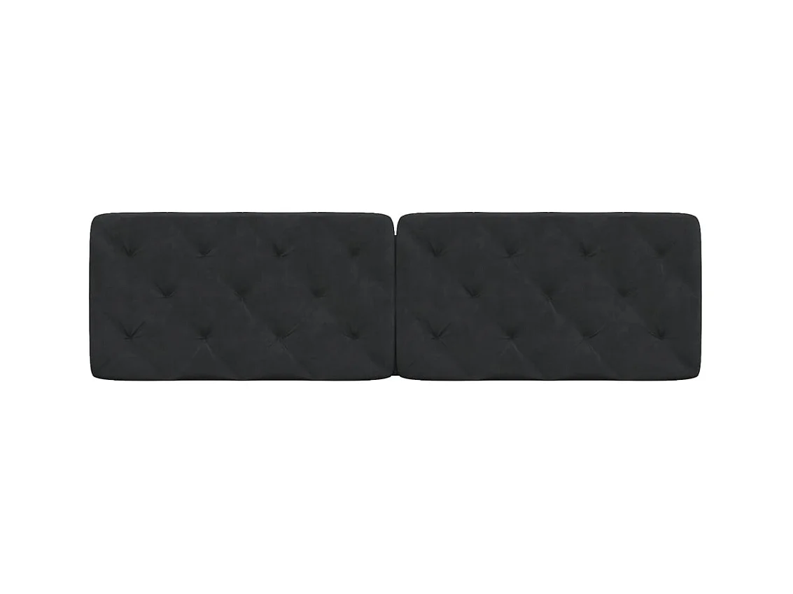 Zwart hoofdbordkussen 180 cm fluweel