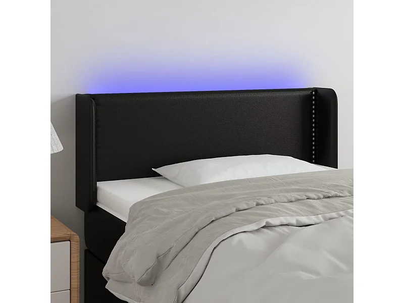 LED-Kopfteil Schwarz 103x16x78/88 cm Kunstleder