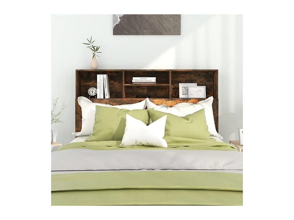 Armoire de tête de lit Chêne fumé 140x19x103,5 cm