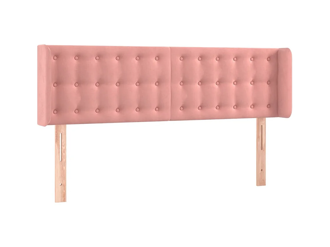 Tête de lit avec oreilles Rose 147x16x78/88 cm Velours