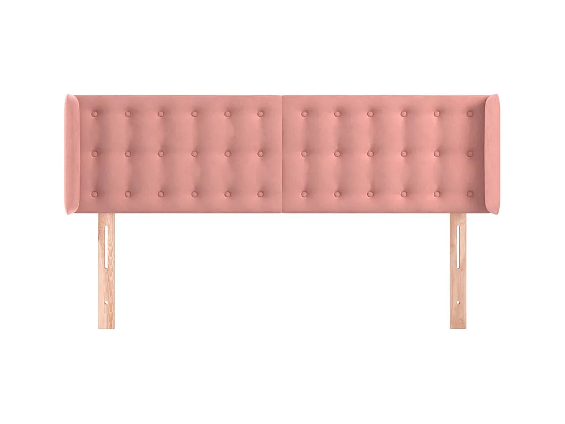 Tête de lit avec oreilles Rose 147x16x78/88 cm Velours