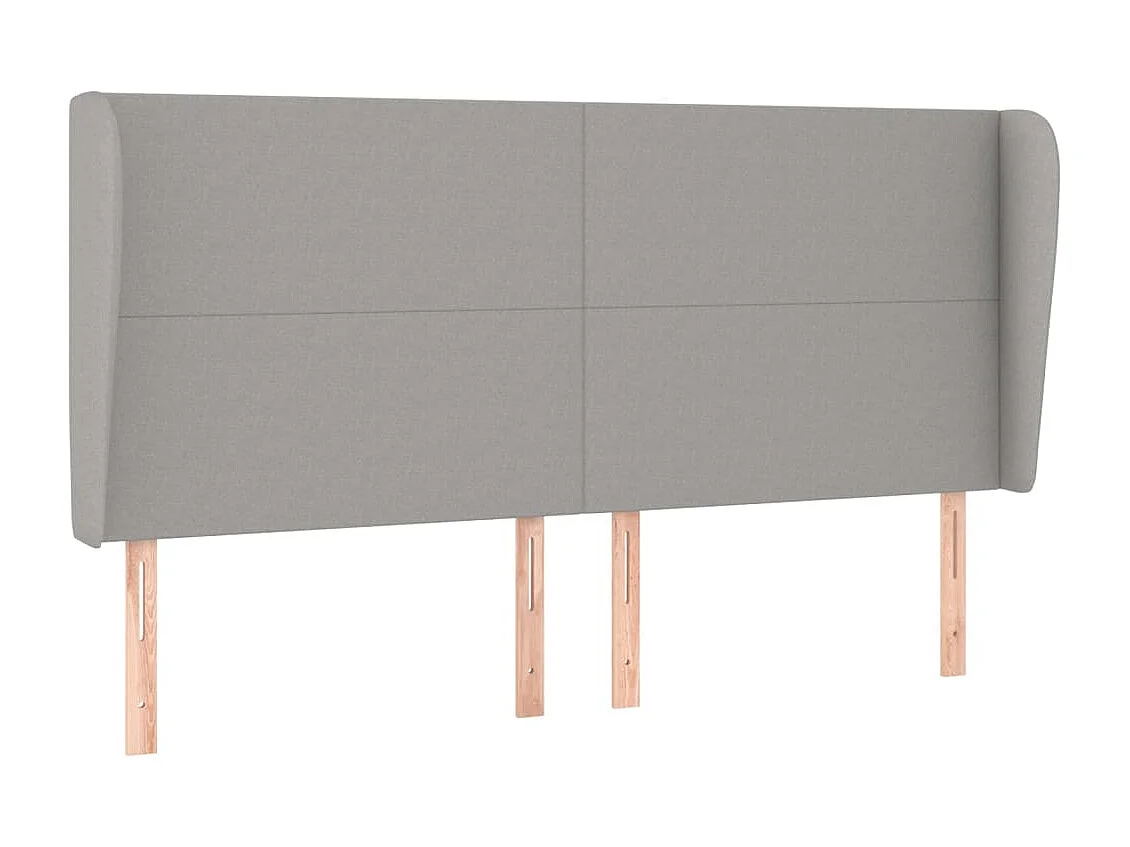Tête de lit avec oreilles Gris clair 183x23x118/128 cm Tissu