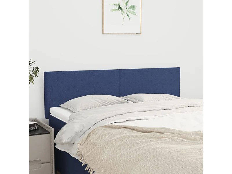 Hoofdborden 2 stuks Blauw 72x5x78/88 cm Stof