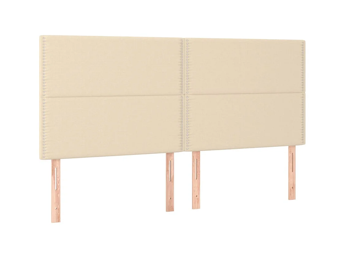 Hoofdborden 4 stuks crème 100x5x78/88 cm stof