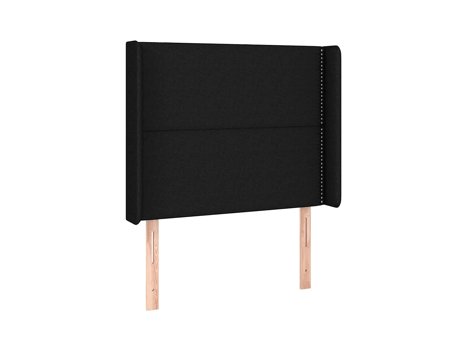 Hoofdbord met vleugels Zwart 103x16x118/128 cm Stof