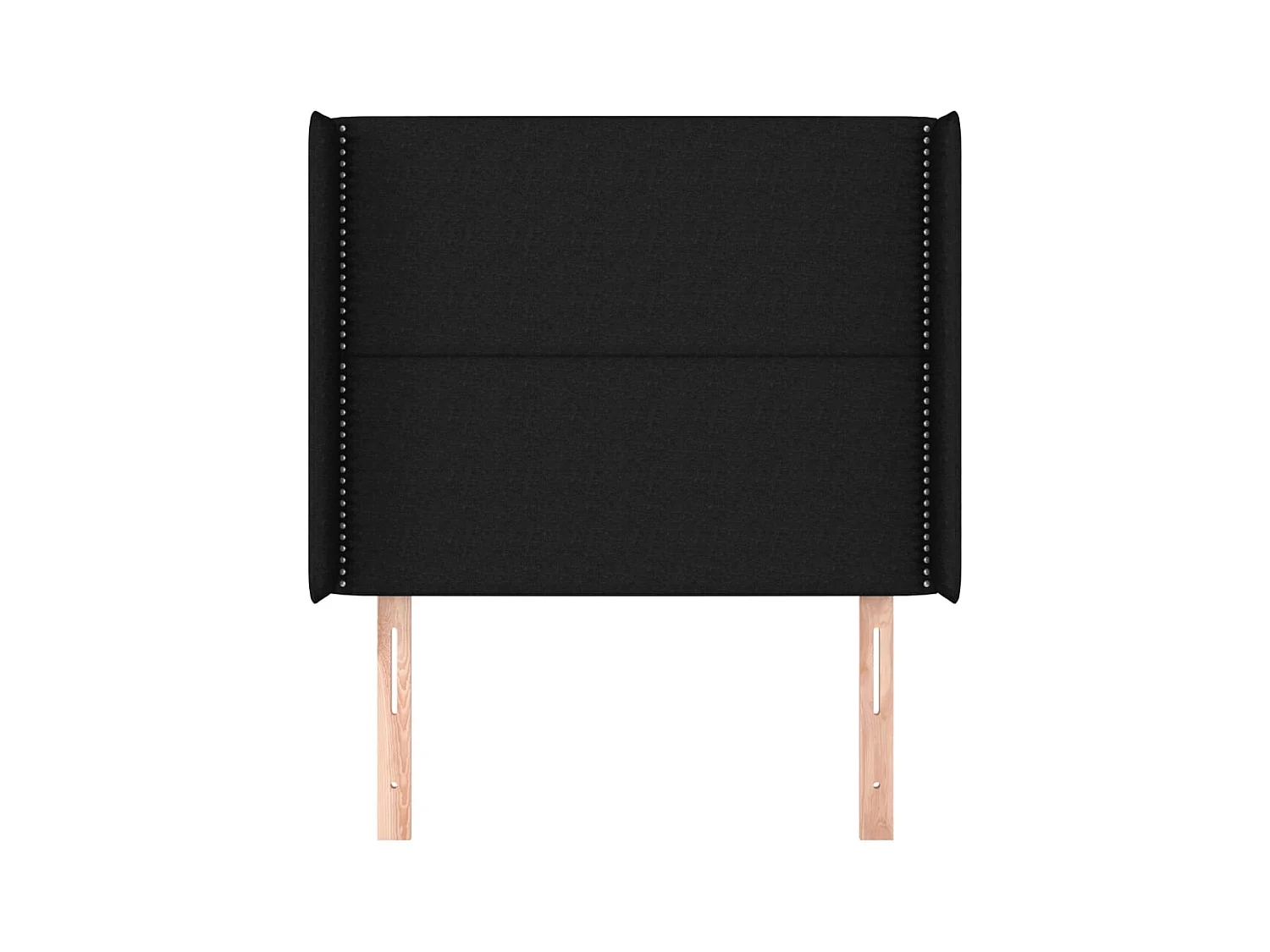 Hoofdbord met vleugels Zwart 103x16x118/128 cm Stof