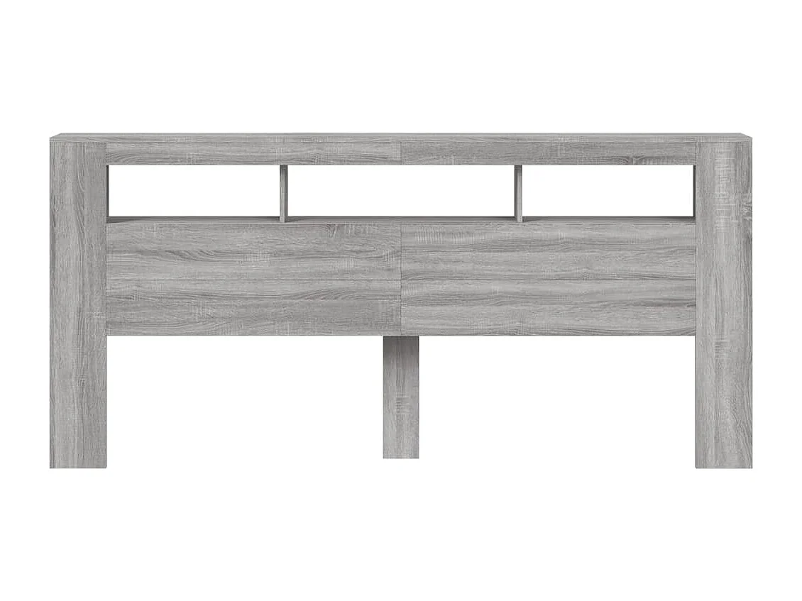 Sonoma grijs LED hoofdbord 220x18,5x103,5 cm bewerkt hout