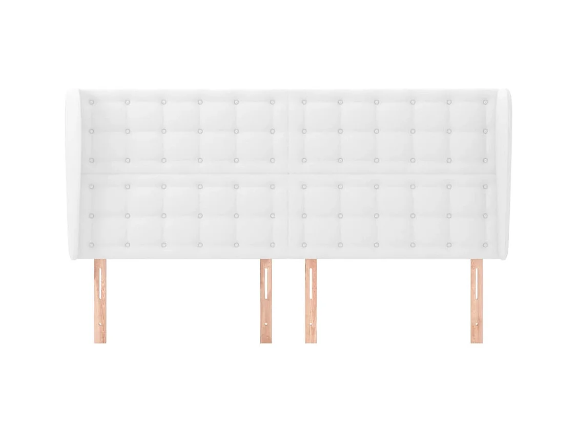 Hoofdbord met vleugels Wit 183x23x118/128 cm Kunstleer