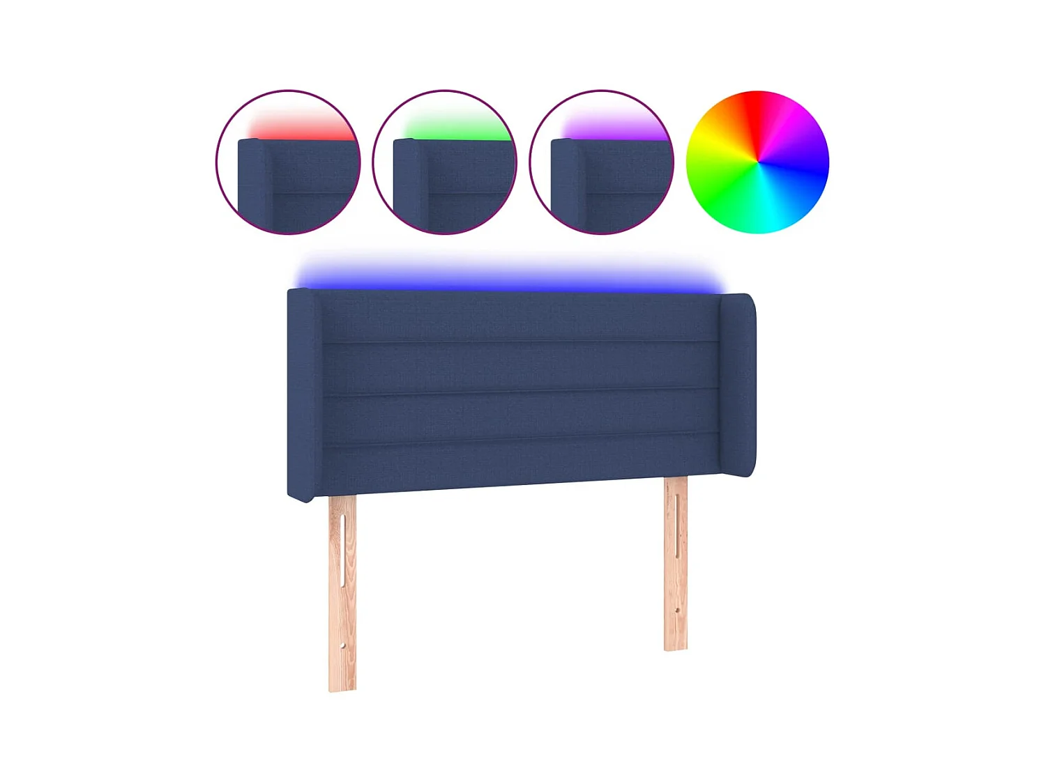 Blauw LED hoofdbord 83x16x78/88 cm Stof