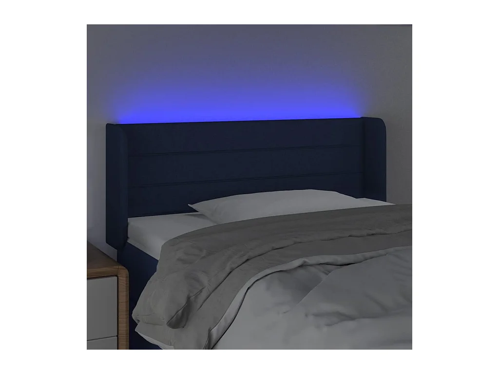 Blauw LED hoofdbord 83x16x78/88 cm Stof
