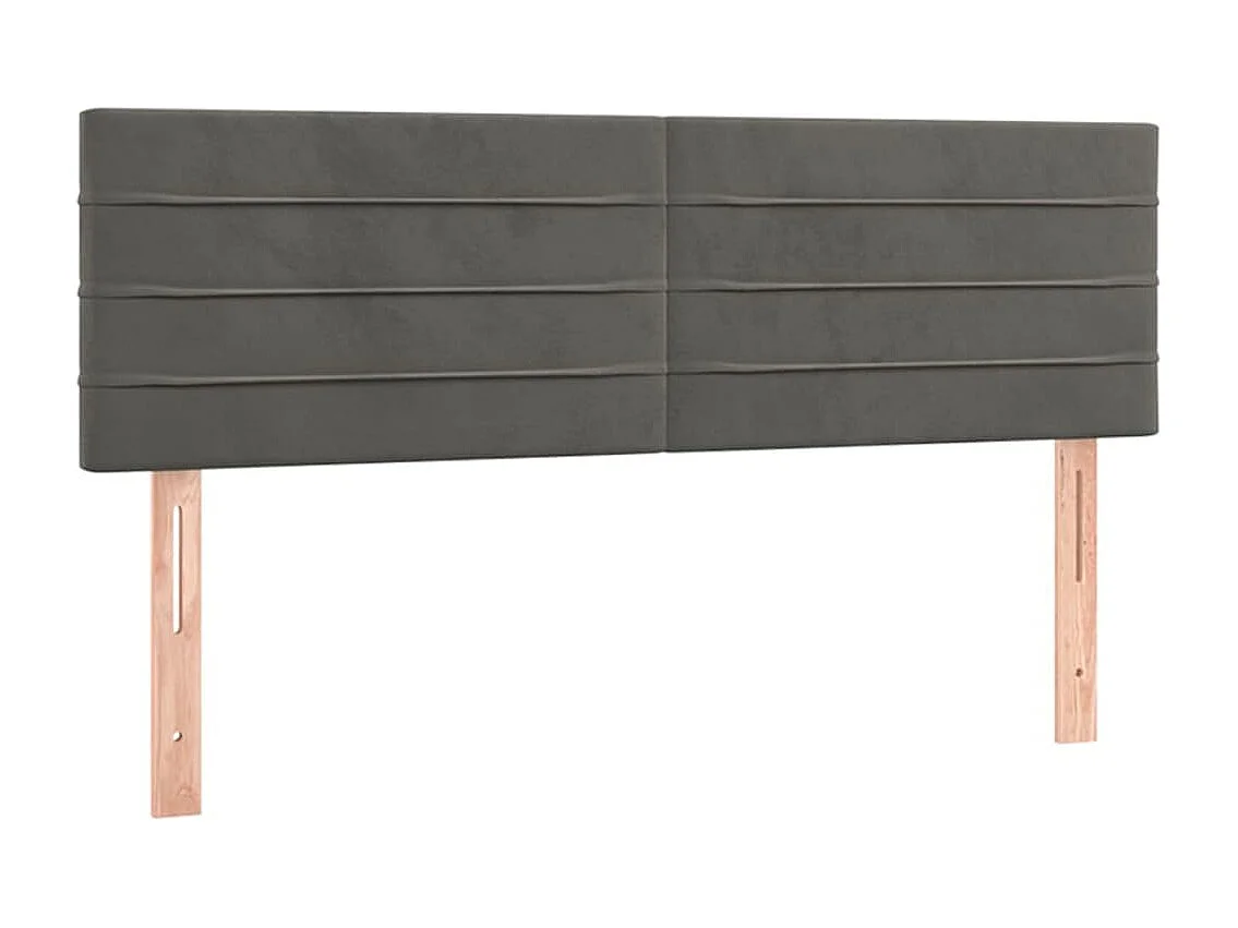 Testiera LED Grigio Scuro 144x5x78/88 cm Velluto