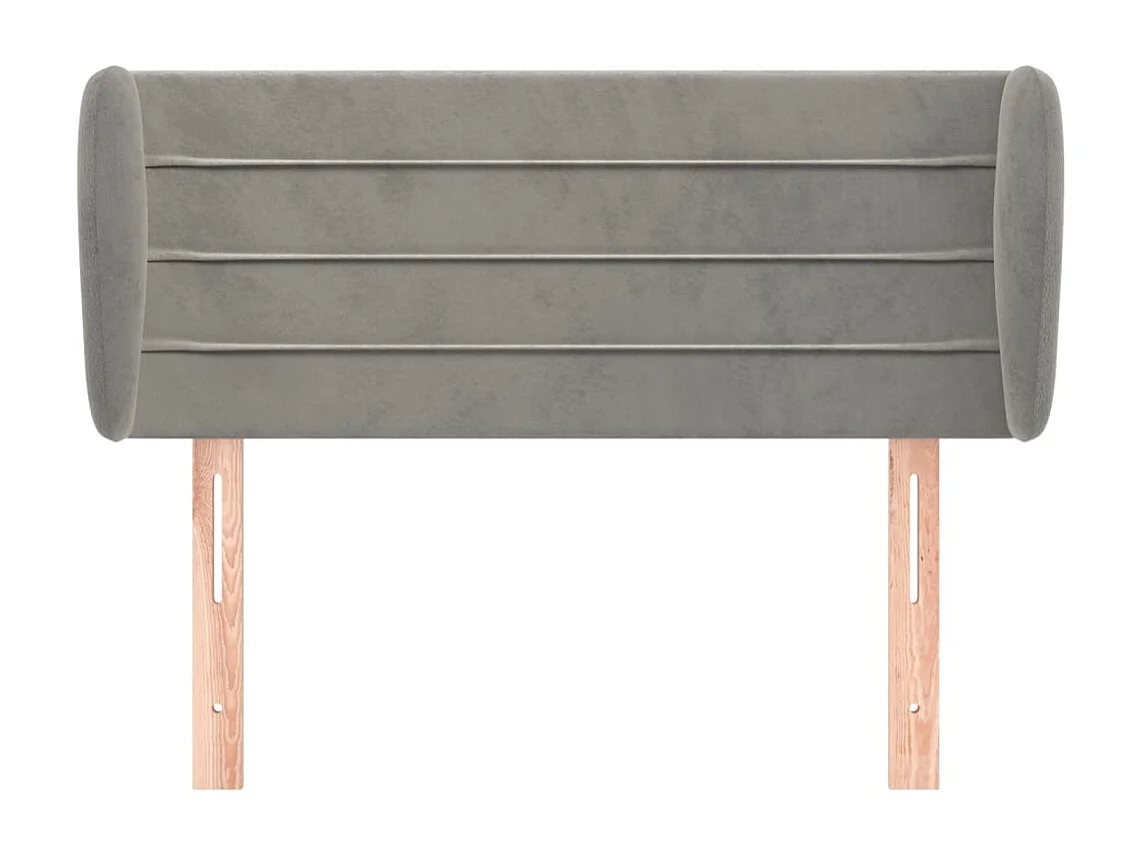 Tête de lit avec oreilles Gris clair 93x23x78/88 cm Velours