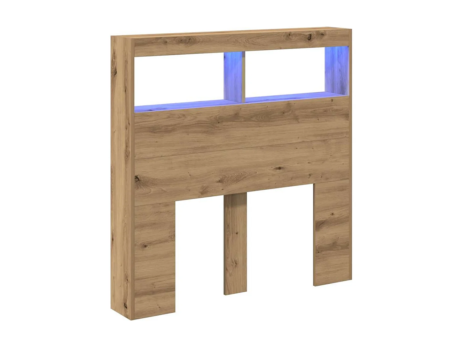 Cabecero de armario con luz LED, roble artesanal, 100x17x102 cm