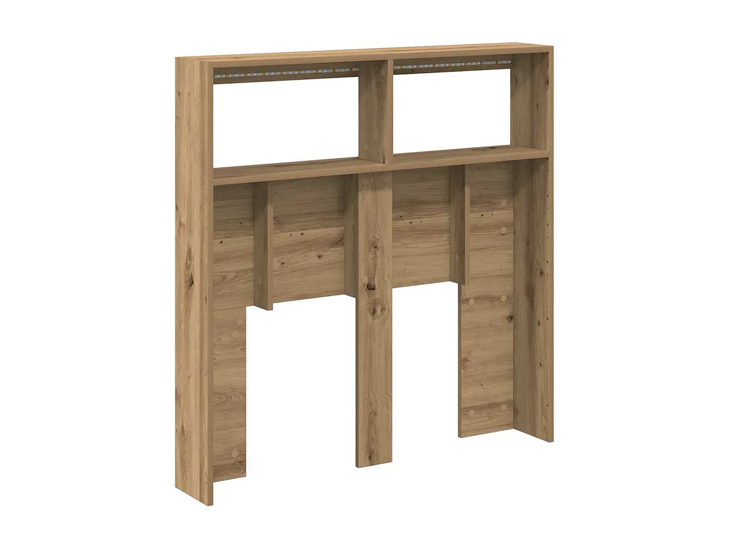 Cabecero de armario con luz LED, roble artesanal, 100x17x102 cm