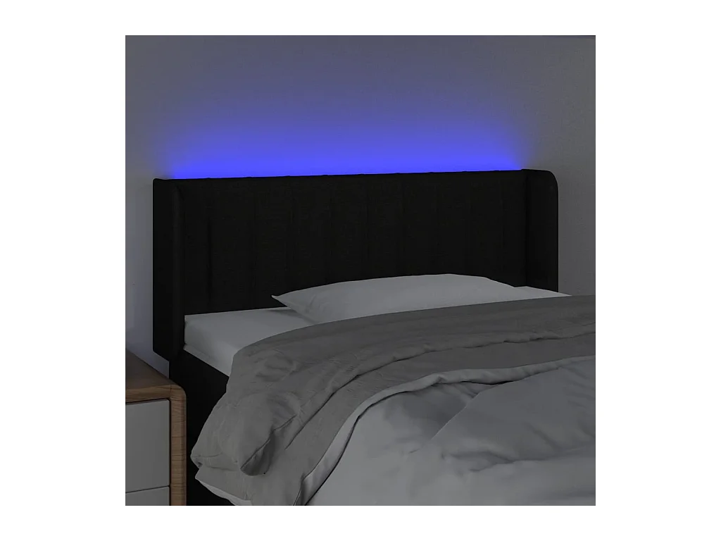 LED-Kopfteil Schwarz 93x16x78/88 cm Stoff