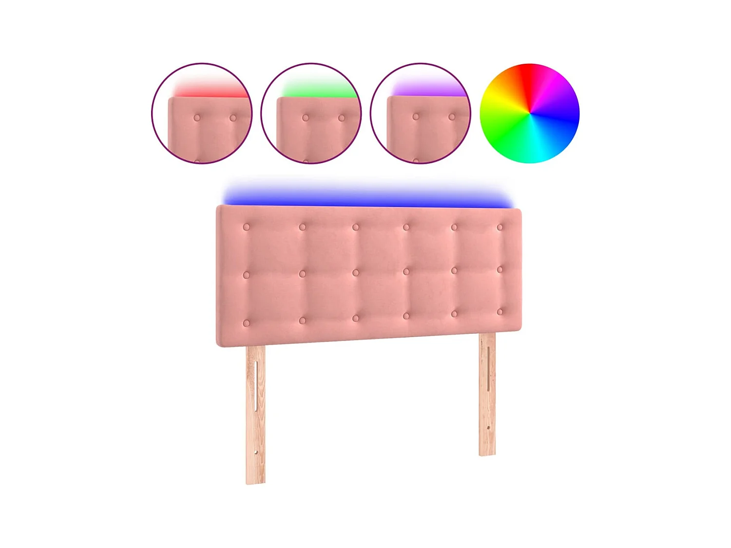 LED Hoofdbord Roze 90x5x78/88 cm Fluweel