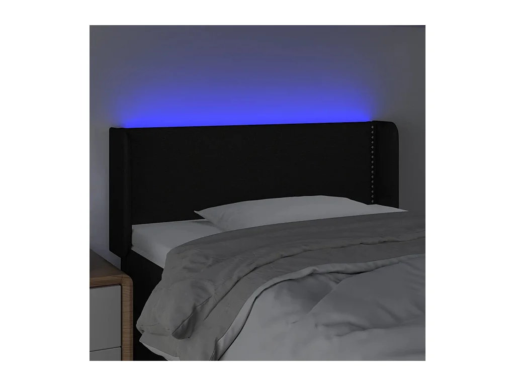 LED hoofdbord Zwart 83x16x78/88 cm Stof