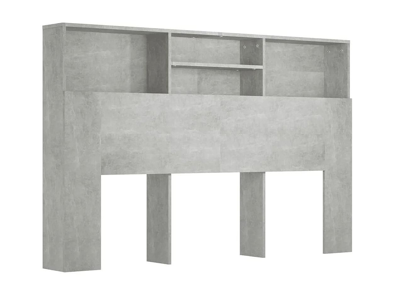 Betongrauer Kopfteilschrank 160 x 19 x 103,5 cm