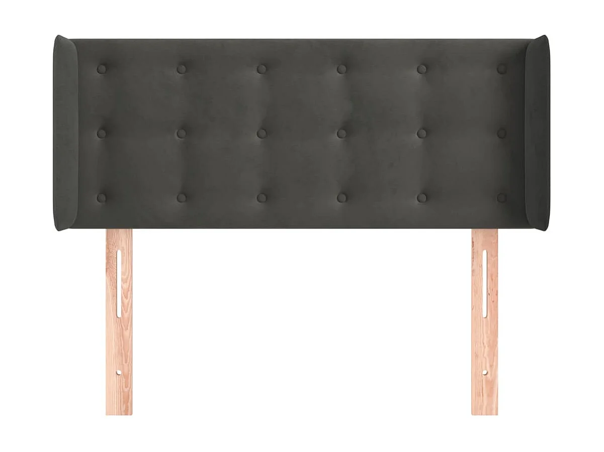 Tête de lit avec oreilles Gris foncé 83x16x78/88 cm Velours