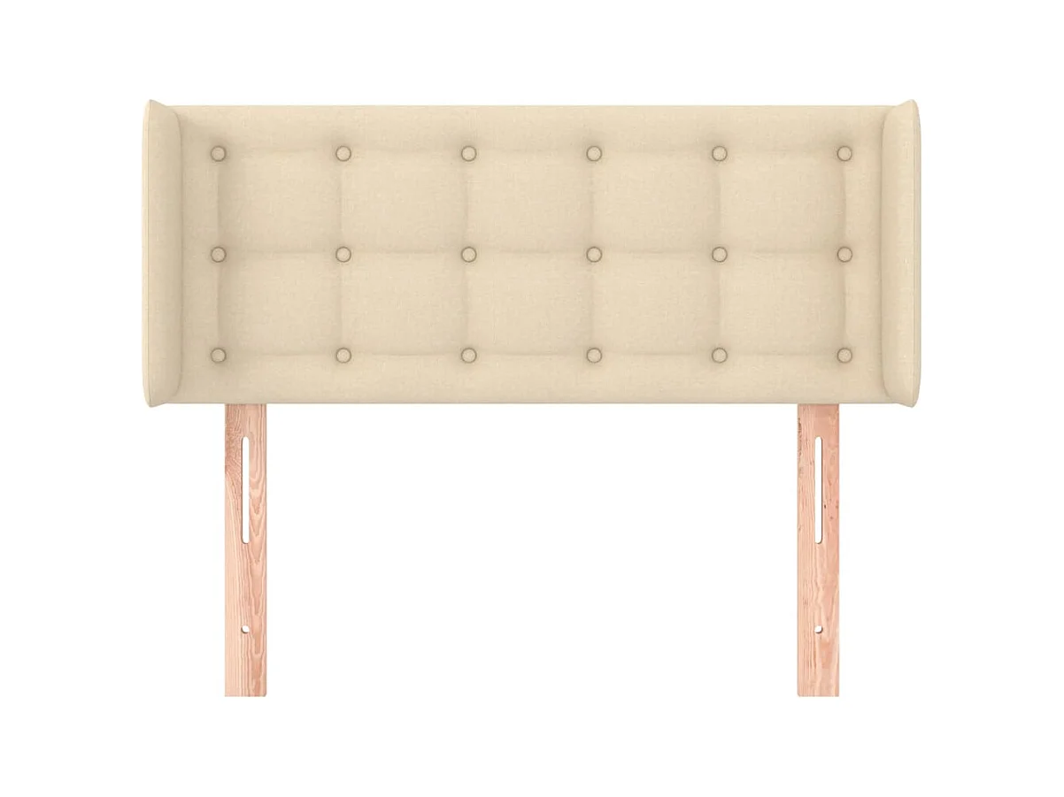 Testiera con ali Crema 103x16x78/88 cm Tessuto