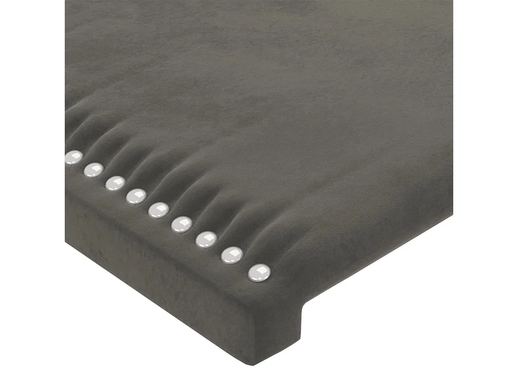 Testiera LED Grigio Scuro 203x16x78/88 cm Velluto