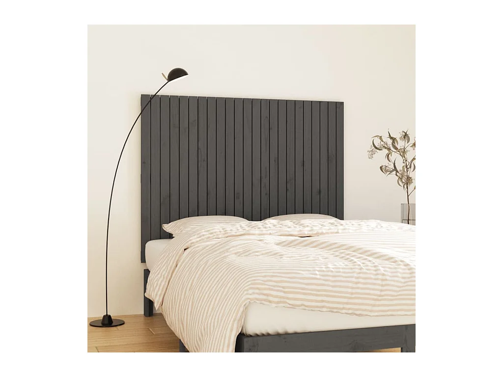 Wandhoofdbord Grijs 146,5x3x110 cm Massief grenenhout