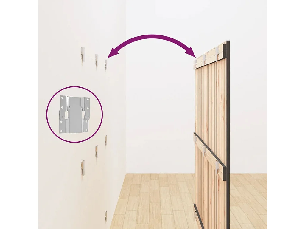 Wandhoofdbord Grijs 146,5x3x110 cm Massief grenenhout