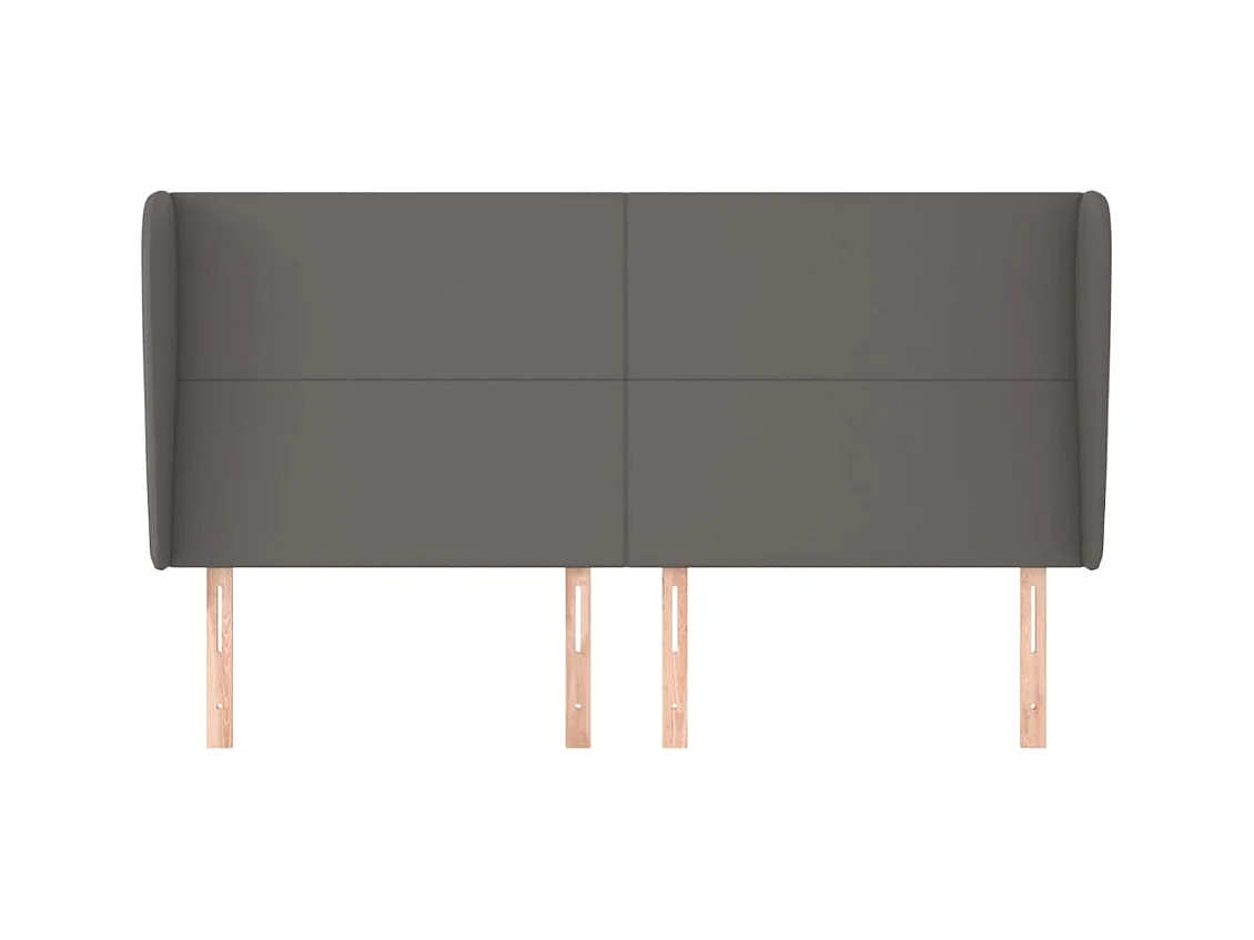 Tête de lit avec oreilles Gris 163x23x118/128 cm Similicuir