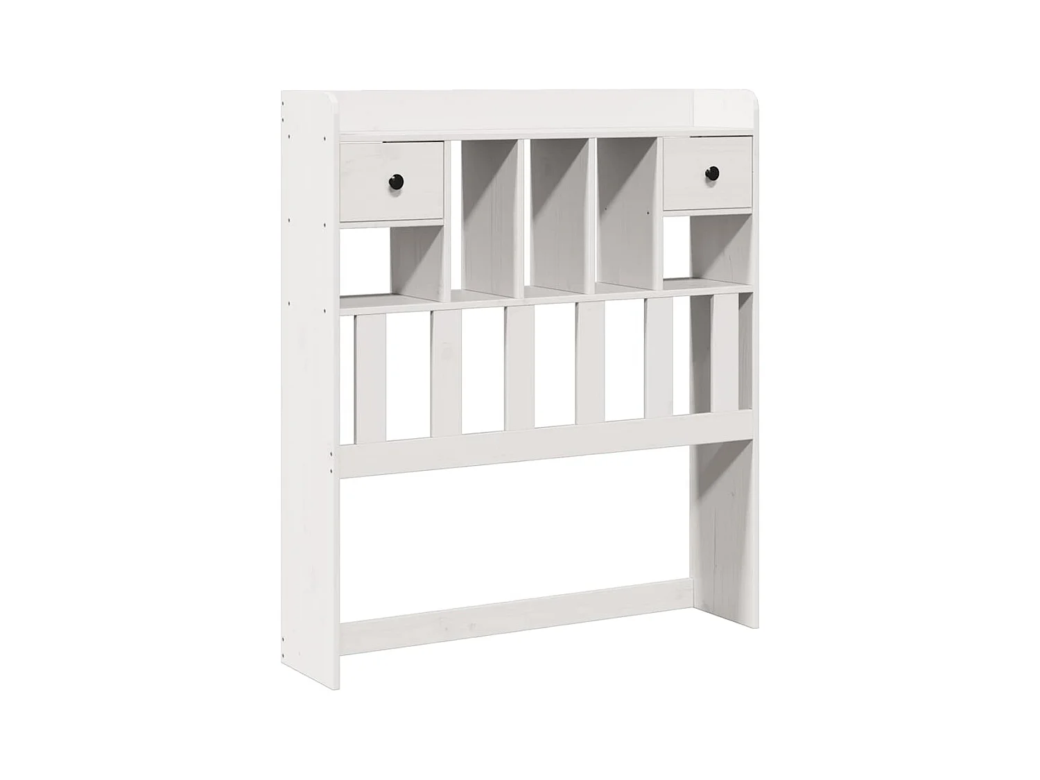 Wit hoofdbord met opbergruimte 75 cm massief grenenhout