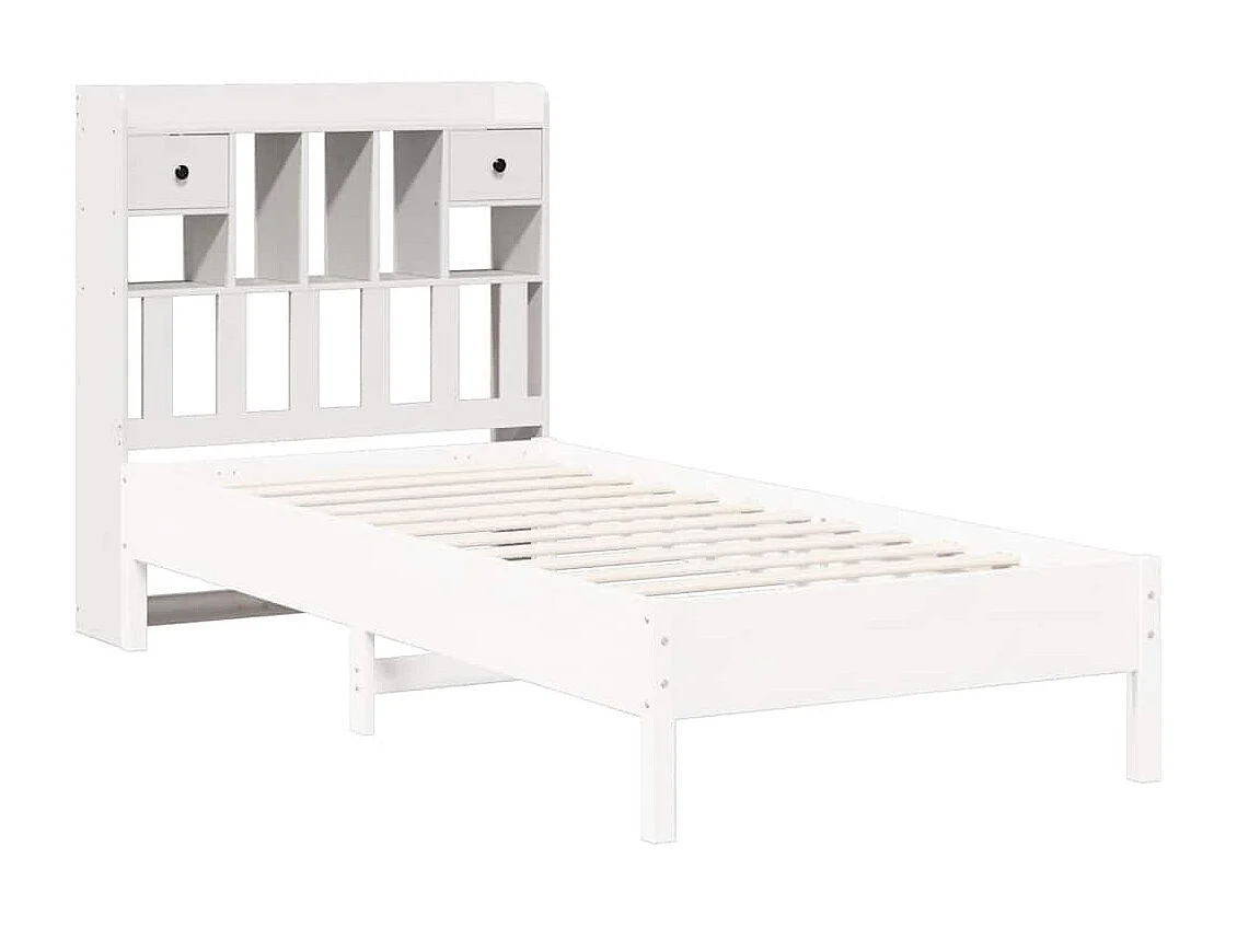 Wit hoofdbord met opbergruimte 75 cm massief grenenhout