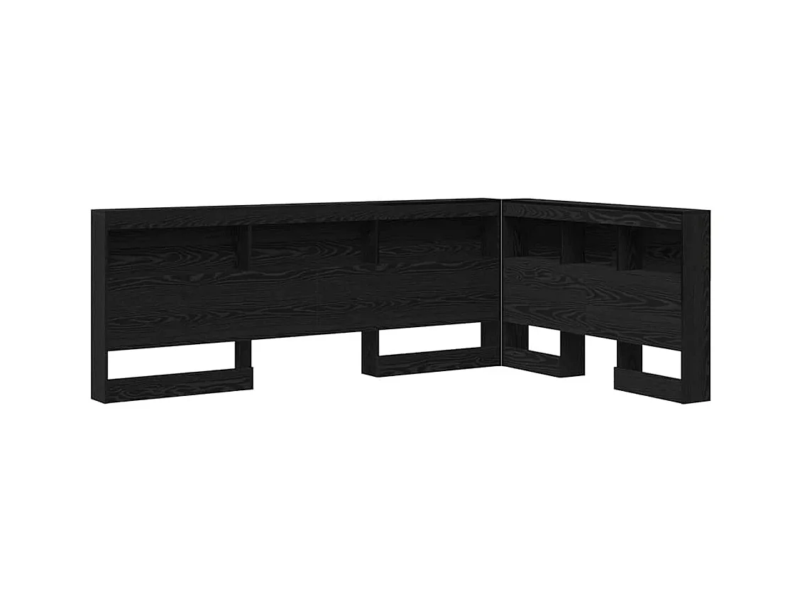 Cabecero de cama de roble negro con almacenaje, 120 cm, madera de ingeniería