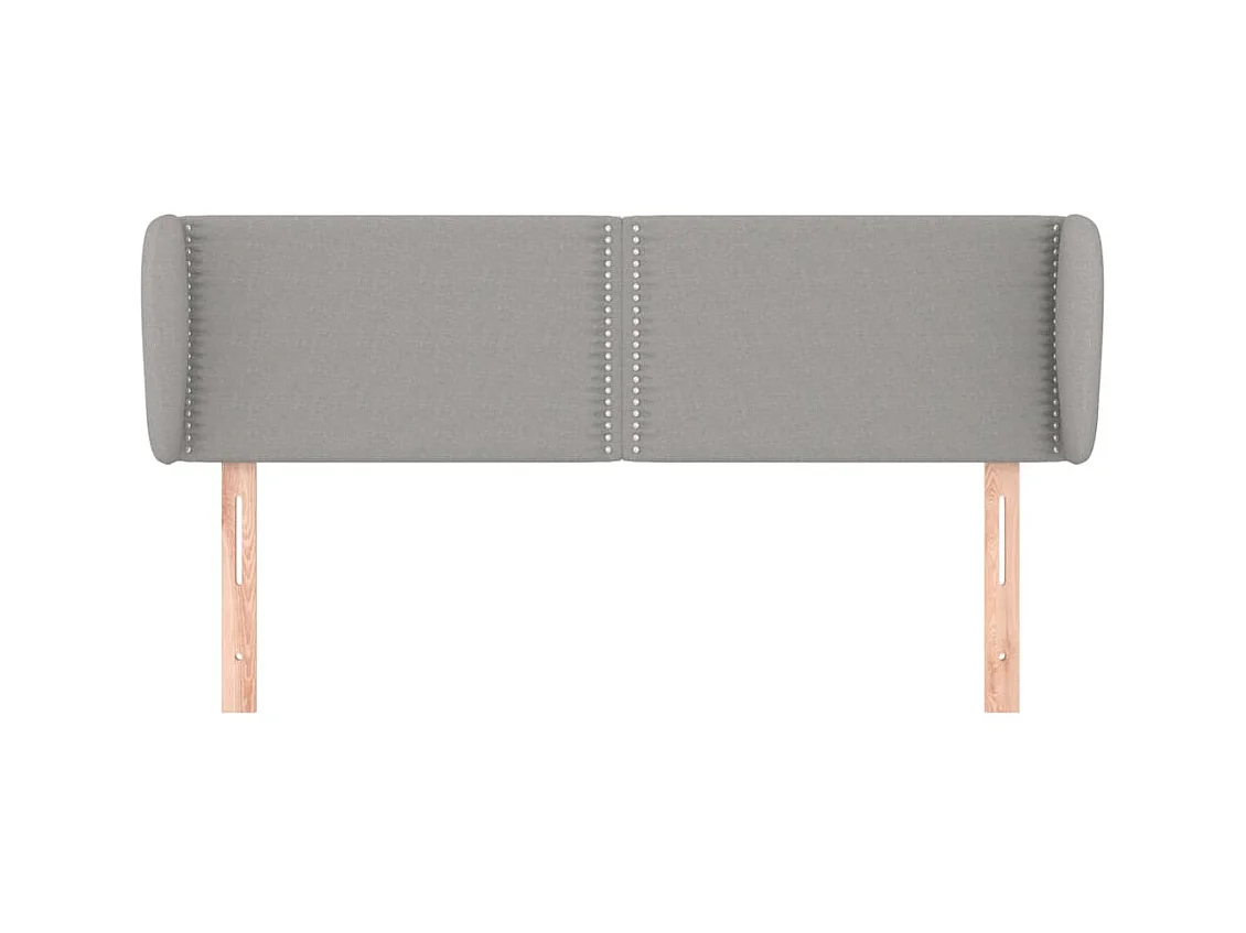 Tête de lit avec oreilles Gris clair 147x23x78/88 cm Tissu