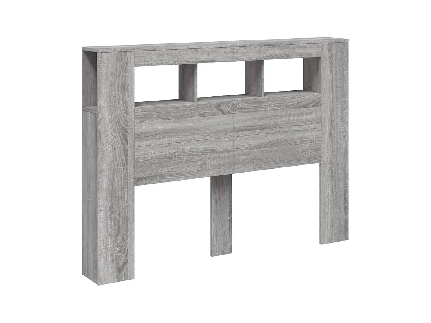 Sonoma grijs LED hoofdbord 140x18,5x103,5 cm bewerkt hout
