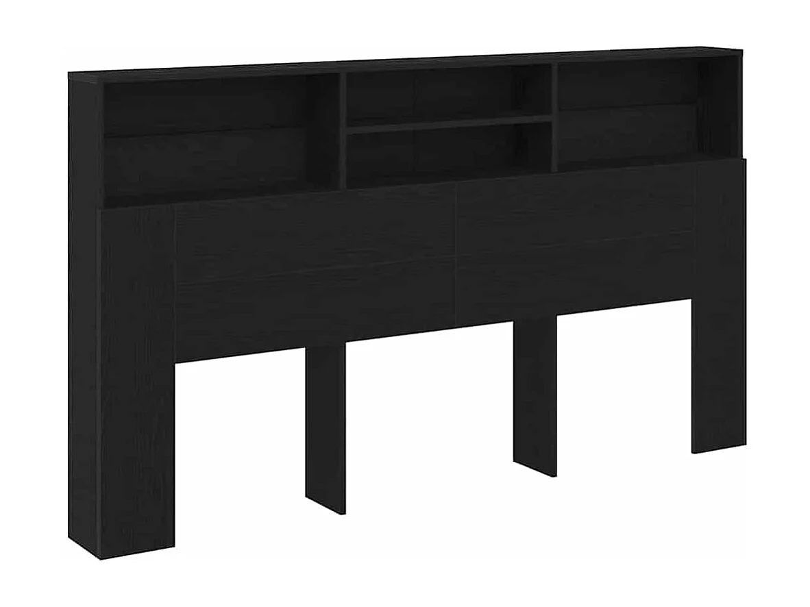 Mobile con testiera in rovere nero 180 x 19 x 103,5 cm