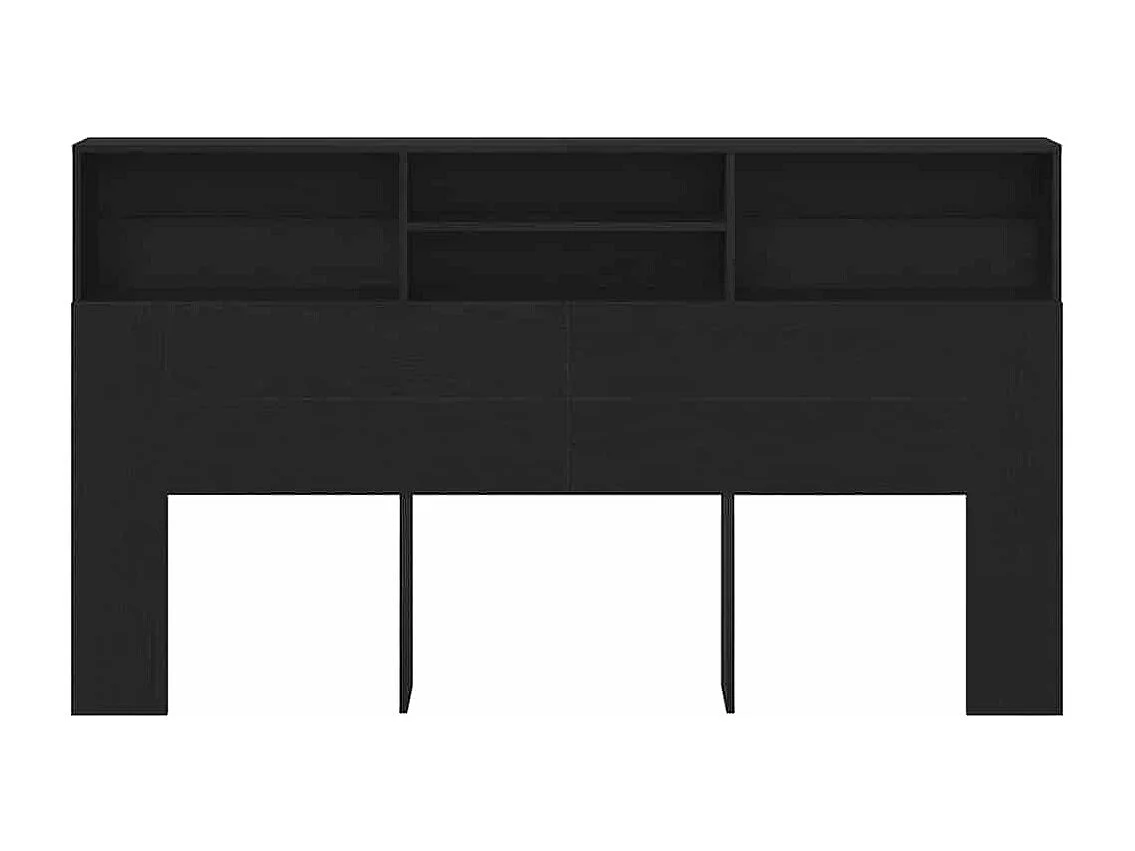 Mobile con testiera in rovere nero 180 x 19 x 103,5 cm