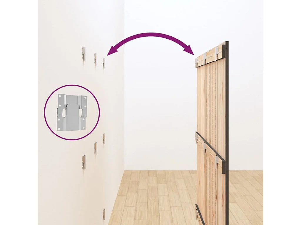 Cabecero de pared Gris 127,5x3x110 cm Madera maciza de pino