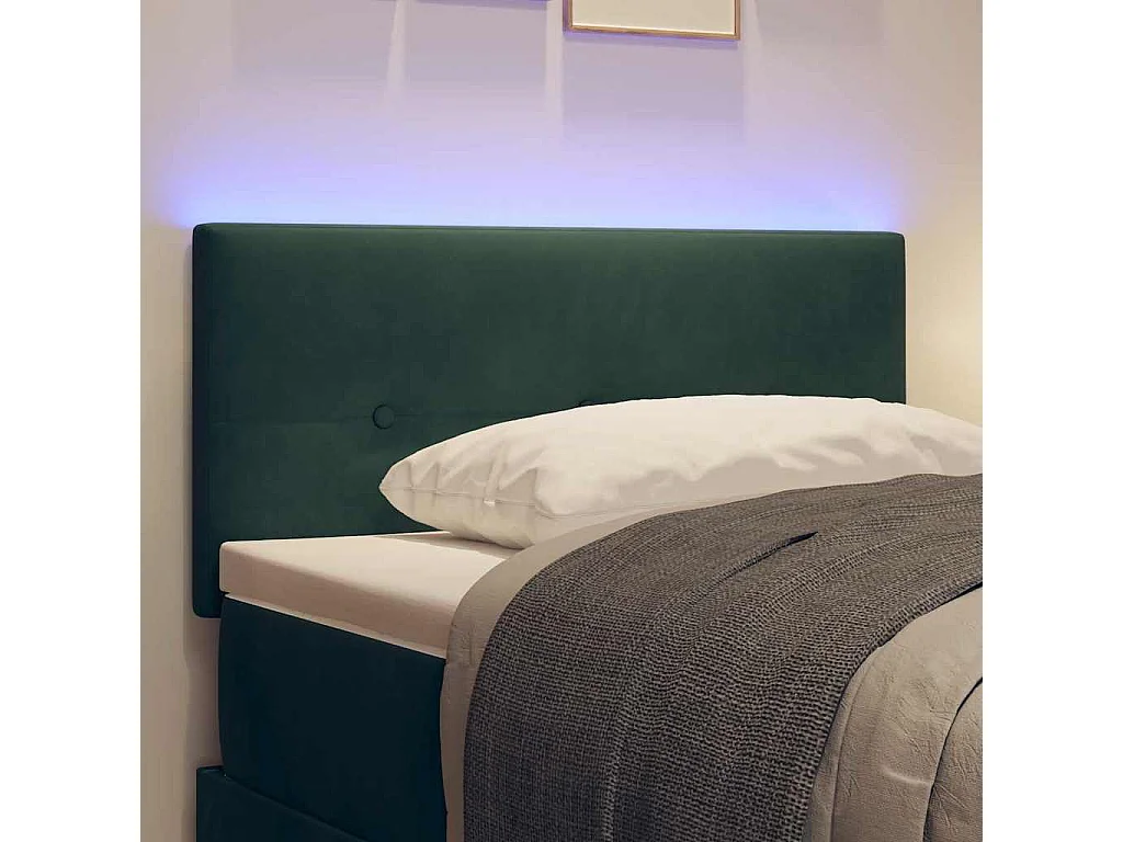 Verstelbaar groen 90 cm fluwelen hoofdeinde met led-verlichting