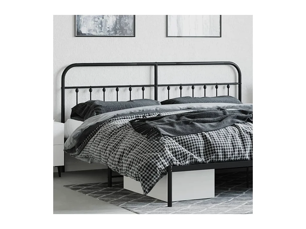 Zwart metalen hoofdbord 200 cm