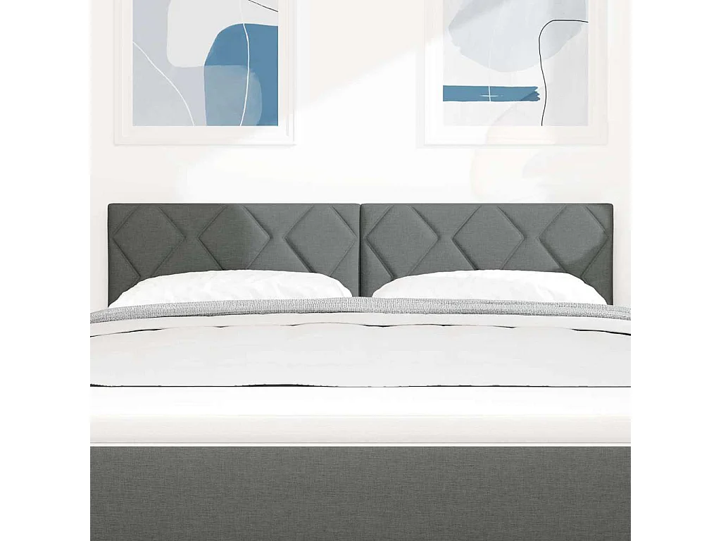 Tête de Lit en Tissu Géométrique Gris foncé 144 cm tissu