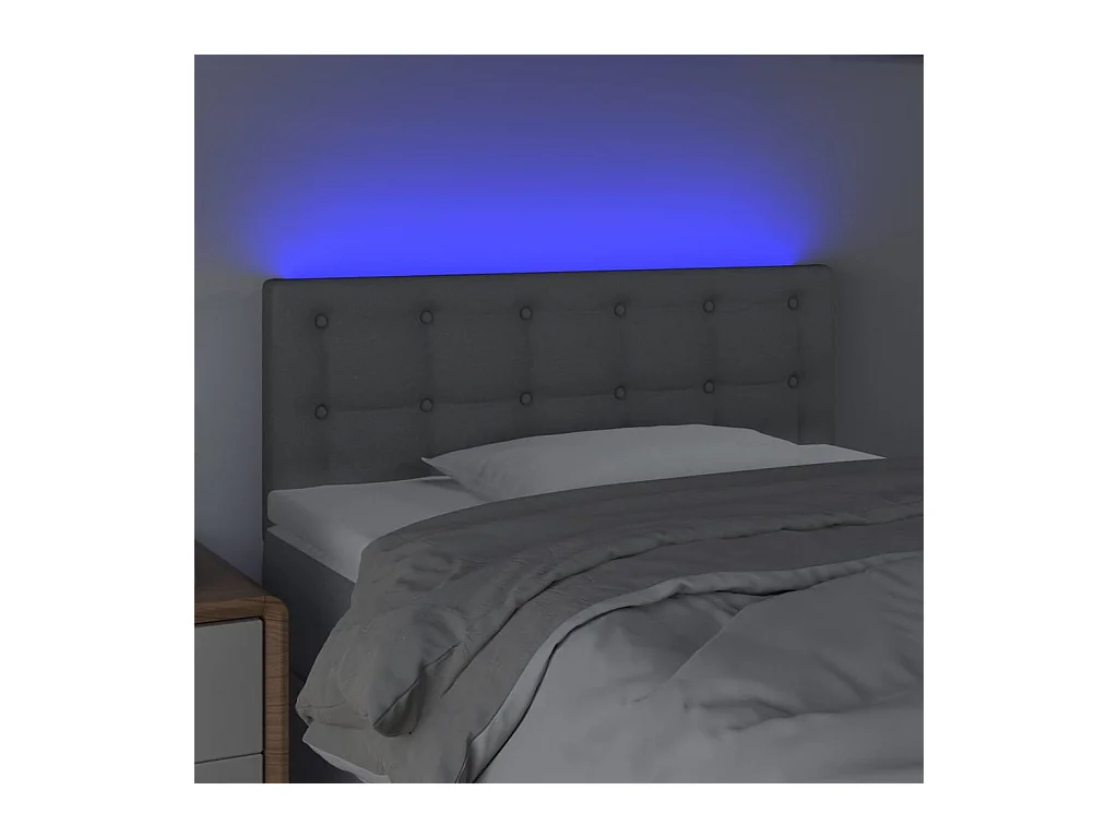 LED-Kopfteil Hellgrau 90x5x78/88 cm Stoff