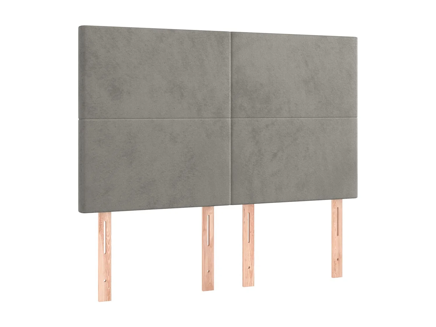 Testiere 4 pezzi Grigio chiaro 72x5x78/88 cm Velluto