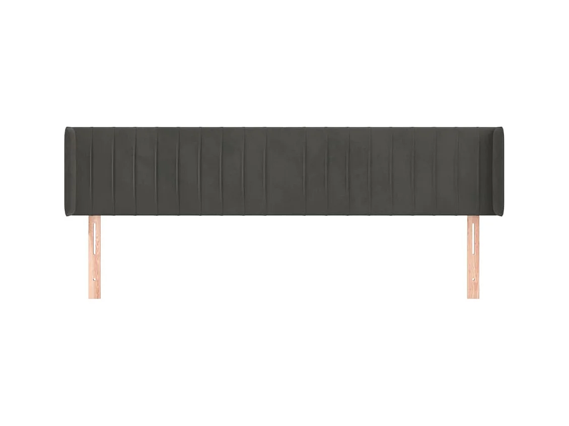 Kopfteil mit Flügeln Dunkelgrau 203x16x78/88 cm Samt