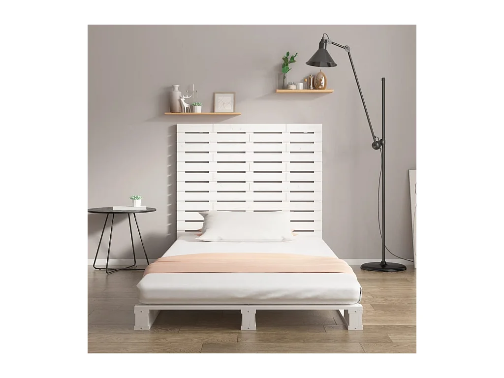 Wandhoofdbord Wit 126x3x91,5 cm Massief grenenhout