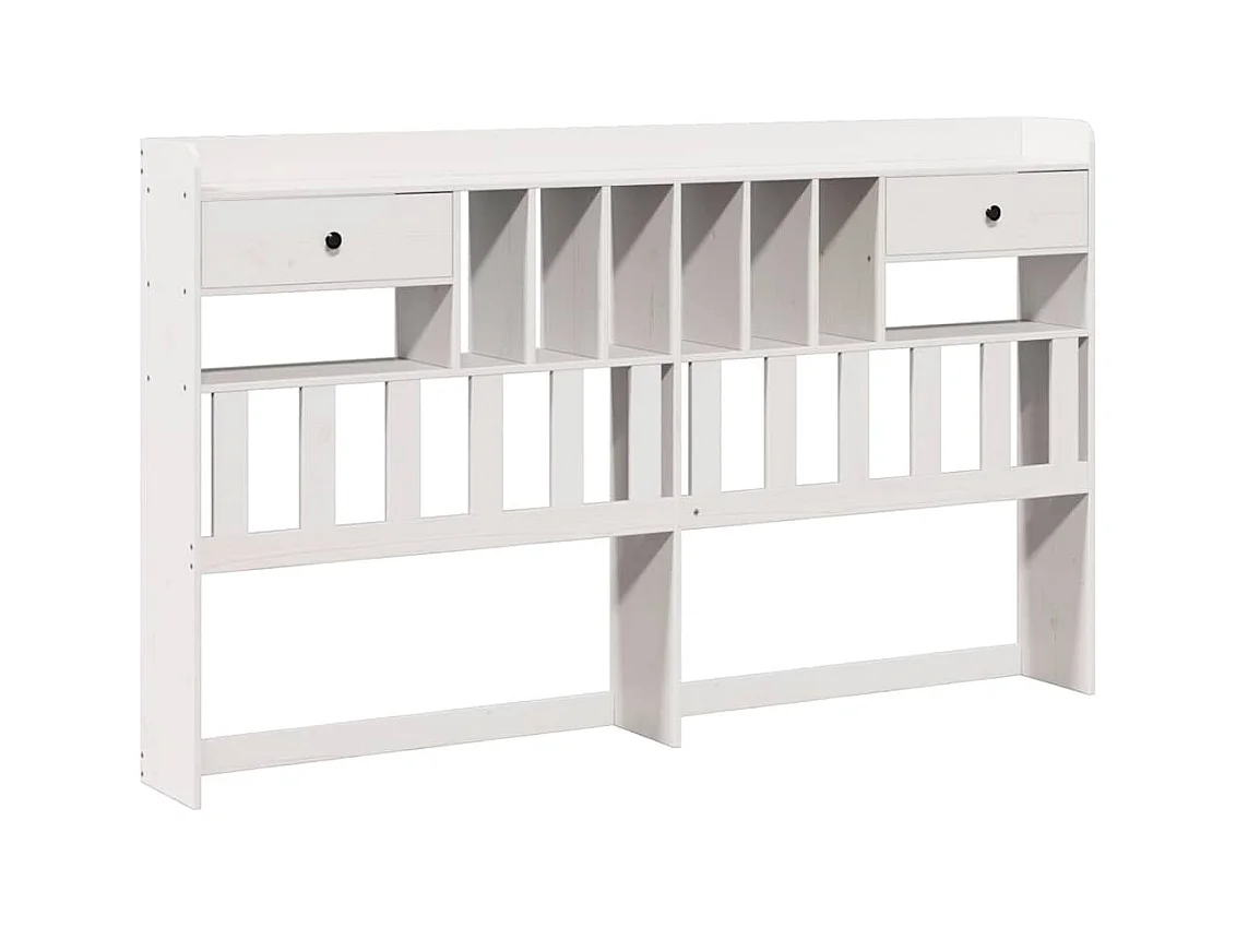 Wit hoofdbord met opbergruimte 180 cm massief grenenhout