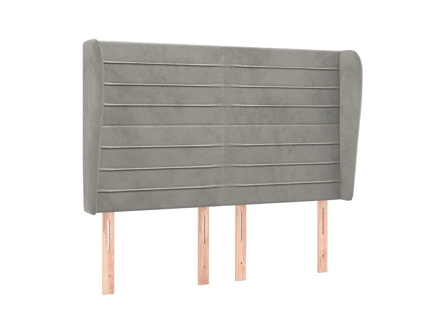 Tête de lit avec oreilles Gris clair 147x23x118/128 cm Velours