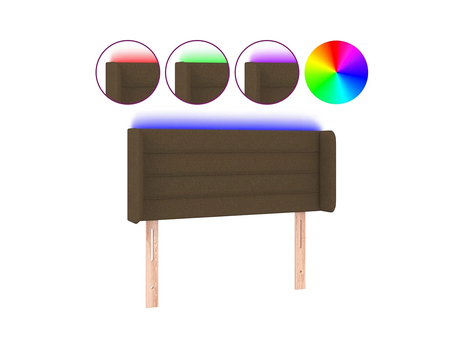 LED Hoofdbord Donkerbruin 83x16x78/88 cm Stof