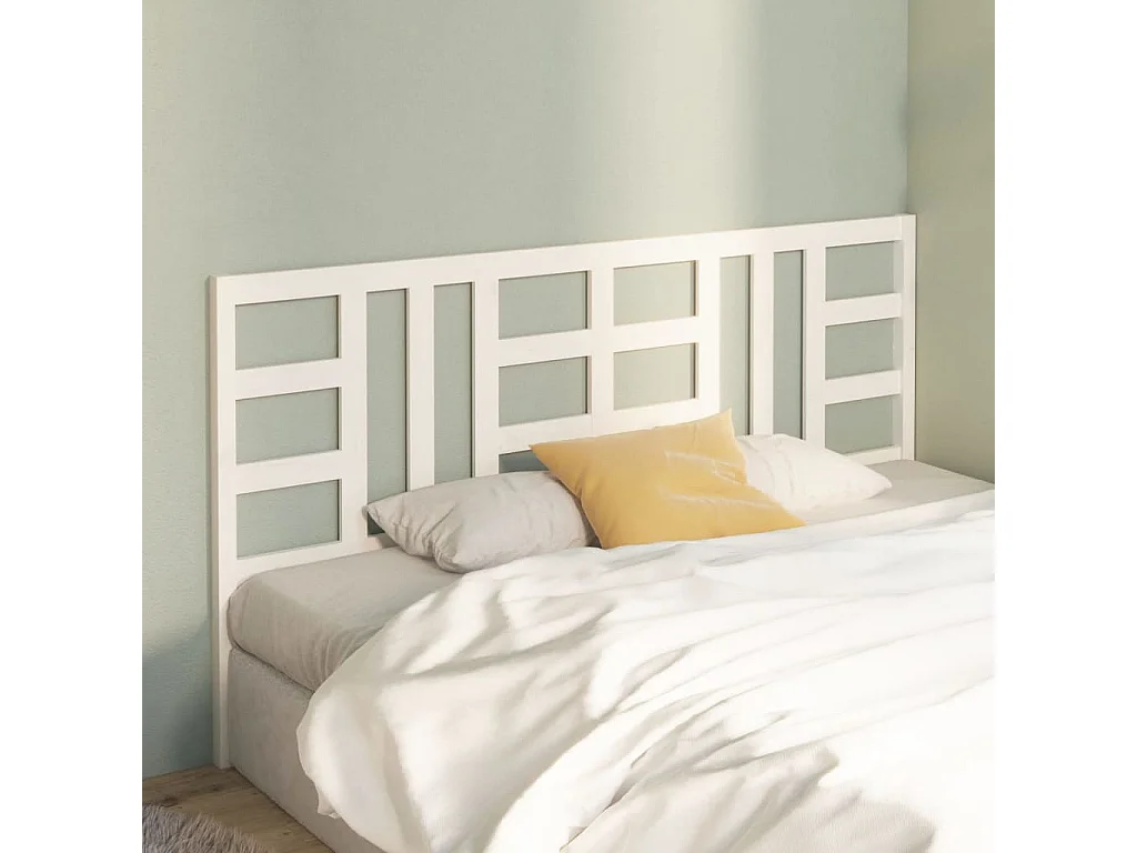 Cabecero blanco 206x4x100 cm Madera maciza de pino