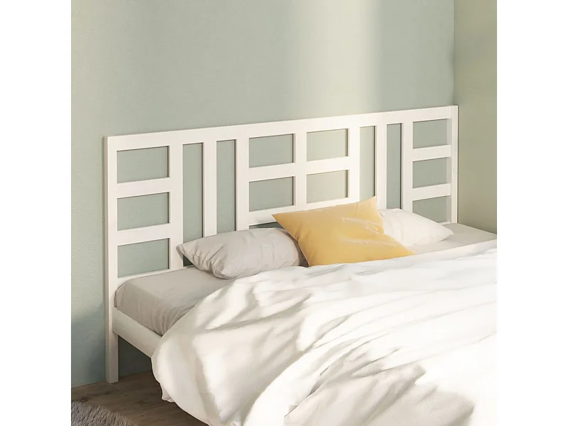 Cabecero blanco 206x4x100 cm Madera maciza de pino