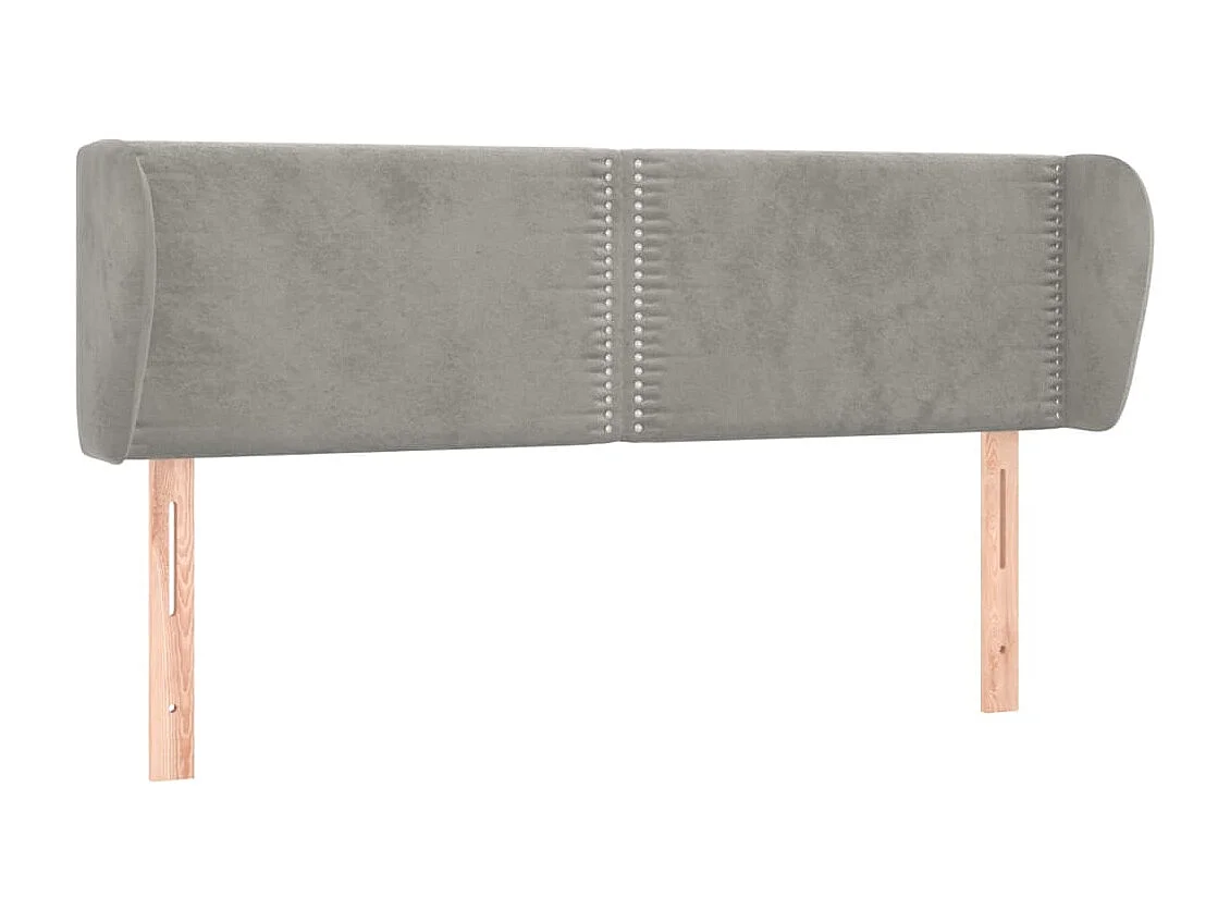 Tête de lit avec oreilles Gris clair 147x23x78/88 cm Velours