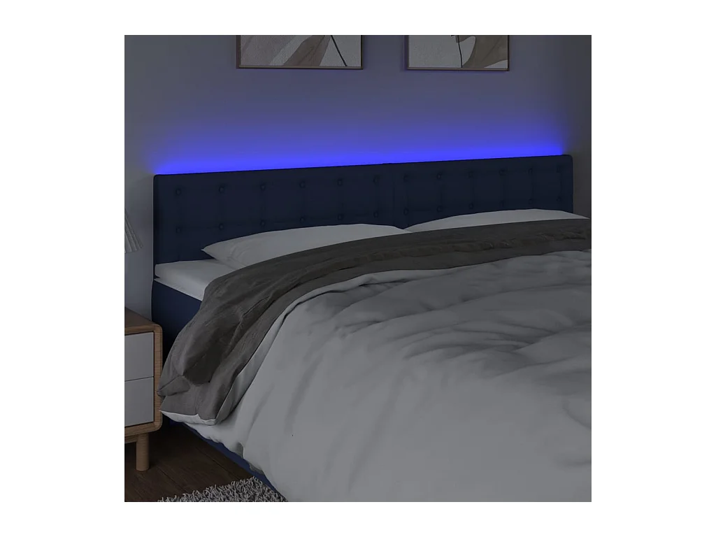 Blauw LED hoofdbord 200x5x78/88 cm Stof
